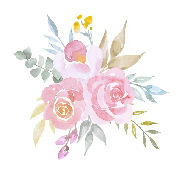 Spring, summer heart wreath of mini wild flowers and buds. Delicate meadow wildflowers. Wedding invitation frame, birthday card design. Watercolor hand painted isolated elements on white background.
