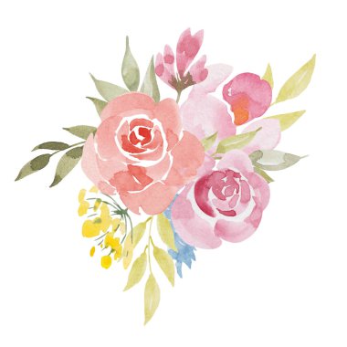 Bahar, küçük yabani çiçek ve tomurcukların yaz kompozisyonu. Narin kır çiçekleri. Düğün davetiyesi çerçevesi, doğum günü kartı tasarımı. Suluboya elle beyaz arkaplana izole elementler çizdi.