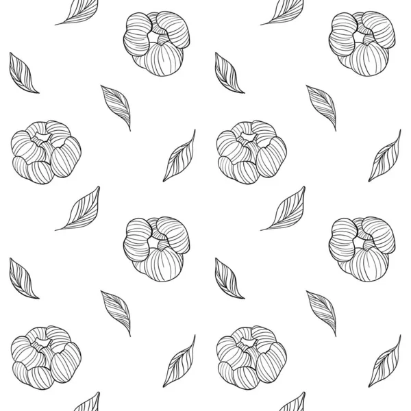 Ligne de dessin à la main fleurs vectorielles sans couture ensemble. Illustration pivoine. Conception de logo. Pour cartes de mariage, carte d'invitation, carte de félicitations, invitation, anniversaire de carte postale, mariage, fête, fête des mères. — Image vectorielle