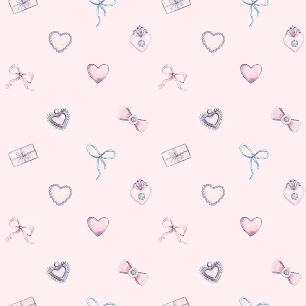 Love texture - seamless pattern with hearts. Romantic decorative background for Valentines day gift paper, wedding decor or fabric textile. — Stock Photo, Image