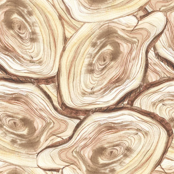 Suluboya ağaç halkaları pürüzsüz desen. El çizimi soyut bir arkaplan. Doğal dokular. Kupür defteri, tebrik kartı, bayram davetiyesi, kartpostal, poster, geçmiş.