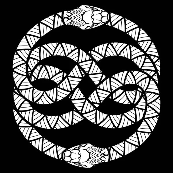 Design i gotisk stil. Två sammanflätade ormar — Stock vektor