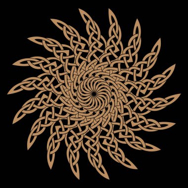 Kelt İskandinav tasarımı. Eski Kelt tarzında yuvarlak örgülü desen