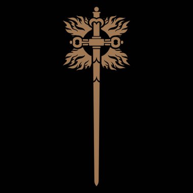 Knight Design. Battle sword of a crusader knight