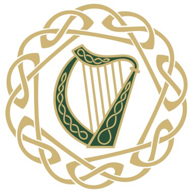 İrlanda Harp enstrümanı, Aziz Patrick Günü temalı illüstrasyon