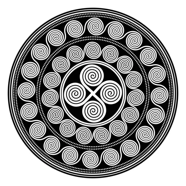 Keltisk skandinavisk design. Runt flätat mönster i antik keltisk stil — Stock vektor