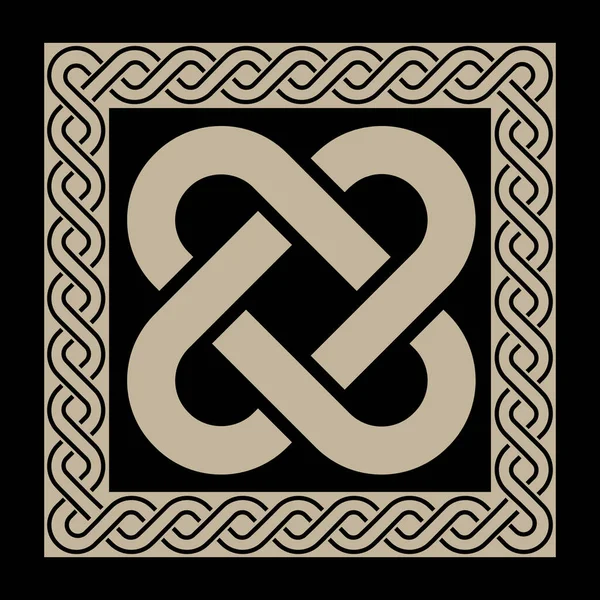 Scandinavian Viking Design Frame Ancient Celtic Scandinavian Style Isolated Black — Stock Vector