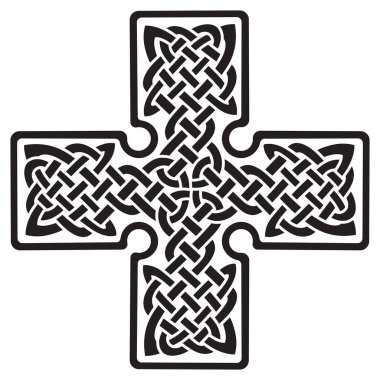 Celtic pagan cross, isolated on white, vector illustration