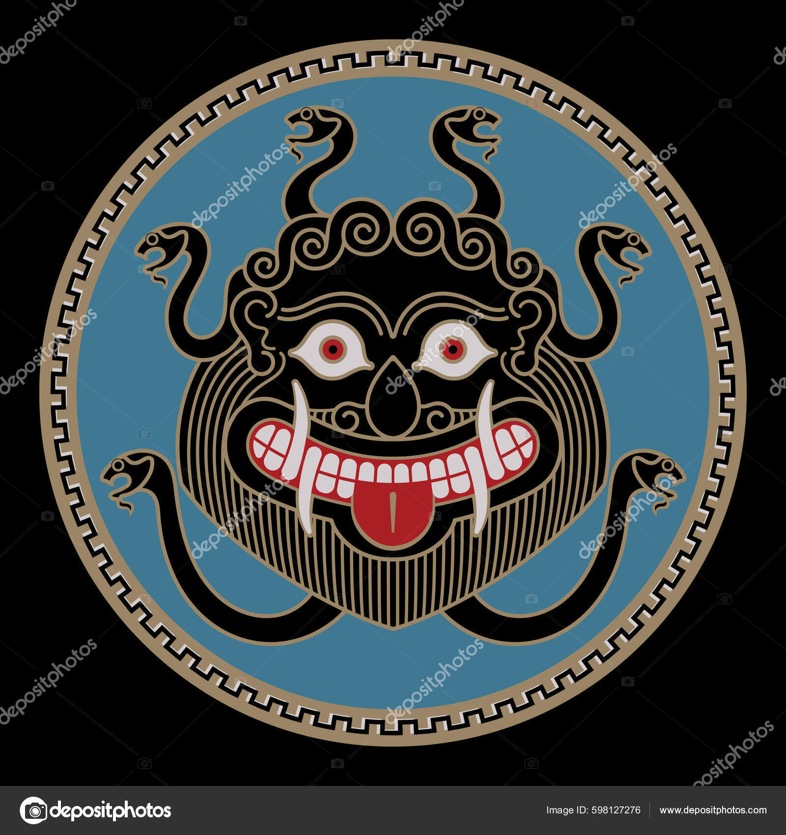 Gorgon Ancient Evil Greek Goddess Mythological Deity Stock Vector -  Illustration of logo, design: 212006178