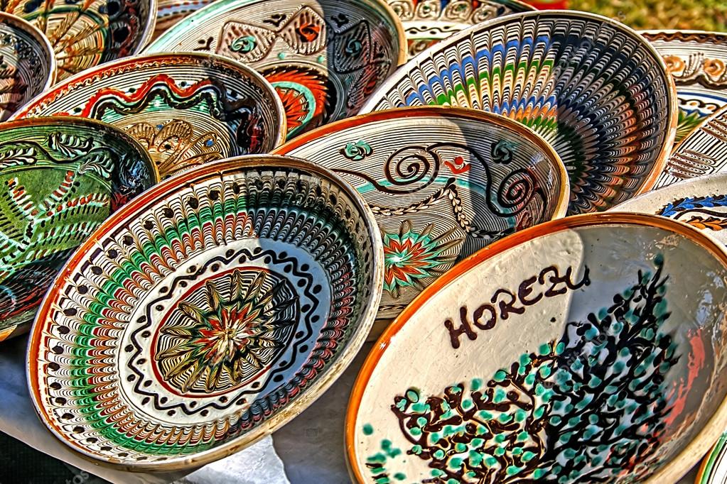 Romanian traditional ceramic plates — Stock Photo © florin1961
