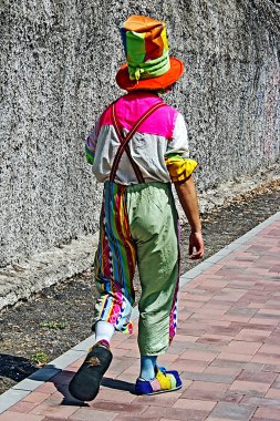 Clown multicolored dressed 1 clipart