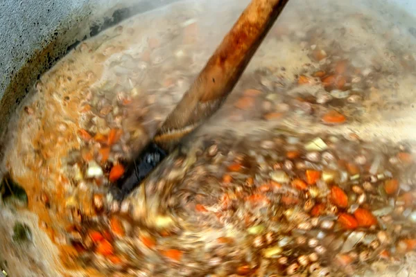 Tradycyjna zupa fasolowa z warzywami — Zdjęcie stockowe