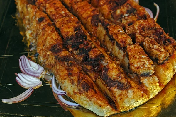 Smoked pork bacon and cooked with paprika-1 — Stock Photo, Image