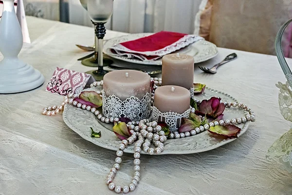 Arrangement für ein romantisches Abendessen - 4 — Stockfoto