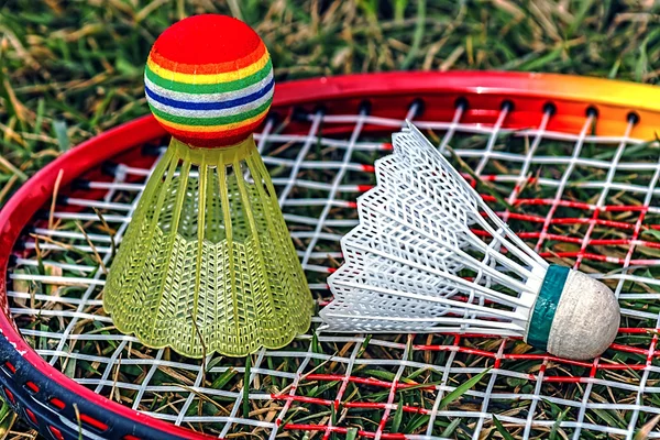 Raquete de badminton e shuttlecoc - 2 — Fotografia de Stock