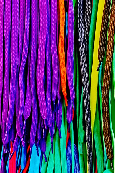 Multicolored Shoe and boot laces — Stock Photo, Image