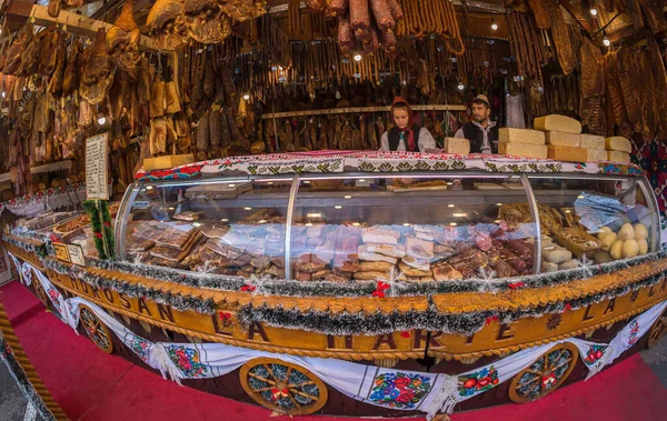 Timisoara Rumänien November 2019 Aspekter Från Gatujulsmässan Med Traditionella Produkter — Stockfoto