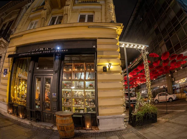 Белград Сербия Марта 2020 Аутентичный Ресторан Balkan Food Drink Restaurant — стоковое фото