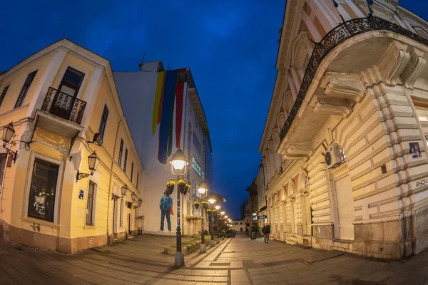 Belgrade Serbia March 2020 Evening View Painted Building Pedestrian Street — Stock Photo, Image