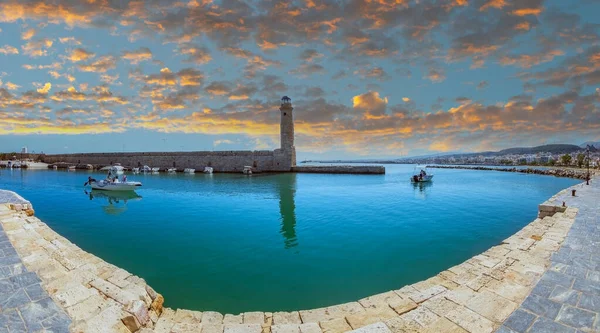 Rethymno Crete Grecia Junio 2021 Antiguo Puerto Construido Por Los — Foto de Stock