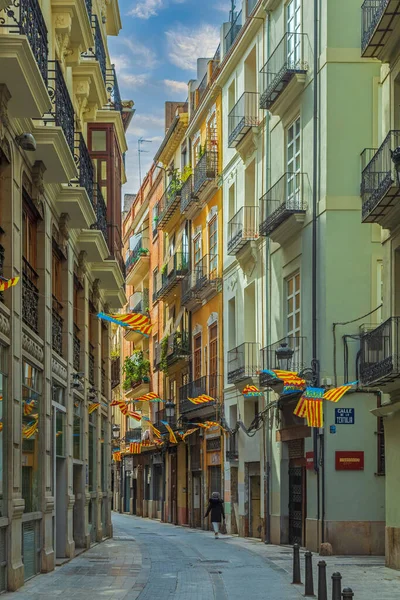 Valencia Spanje Maart 2022 Kleine Pittoreske Straat Calle Tertulia Met — Stockfoto