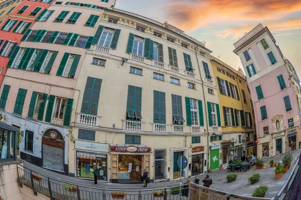 Genoa Italy March 2021 Old Genoese Building Piazza Giacomo Matteotti — 스톡 사진