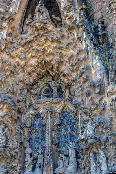 Barcellona Catalogna Spagna Febbraio 2022 Esterno Della Famosa Cattedrale Sagrada — Foto Stock