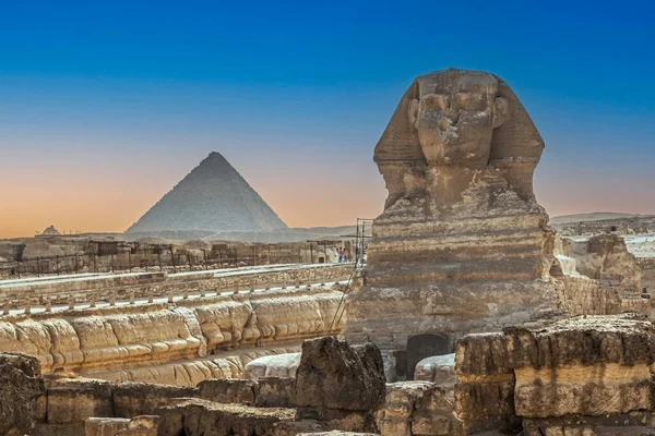View Great Sphinx Giza Site Great Pyramids Giza Necropolis Haram — Foto Stock