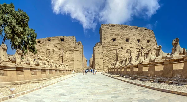 Aspects Karnak Temple Complex Mix Ancient Egyptian Temples Pylons Luxor — Photo