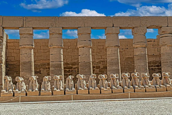 Aspects Karnak Temple Complex Mix Ancient Egyptian Temples Pylons Luxor — Photo