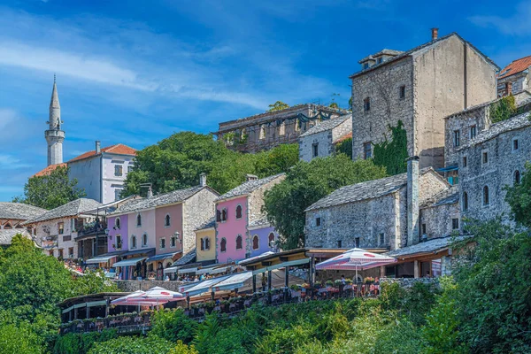 Mostar Bosnia Herzegovina Agosto 2022 Coloridos Edificios Las Calles Ciudad — Foto de Stock