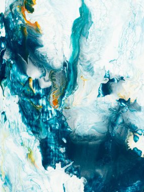 Mavi, soyut el boyası arka plan, mermer dokular, soyut okyanus, tuval üzerinde akrilik boya. Modern sanat. Çağdaş sanat.