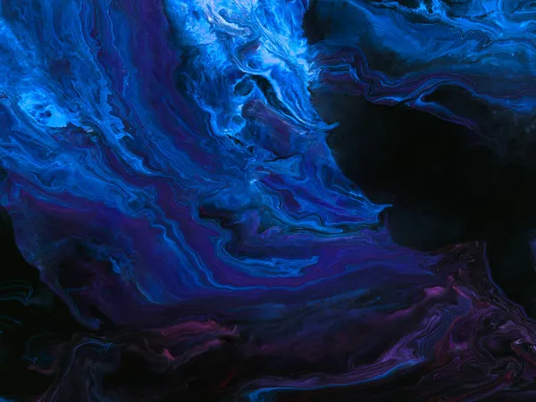 Tmavě Modrá Vlnová Malba Kreativní Abstraktní Ručně Malované Pozadí Mramorová — Stock fotografie
