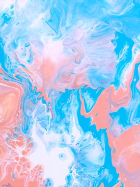 Soyut sanat mavisi ve pembe dalga boyası, yaratıcı el boyası arka plan, tuvalde akrilik boya. Modern sanat. Çağdaş sanat.