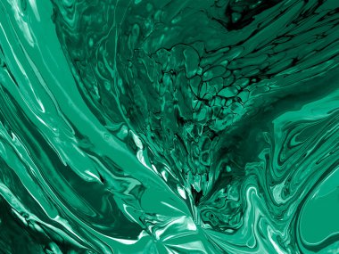 Soyut yeşil sanat, yaratıcı el boyası arka plan, akrilik sıvı, mermer doku. Modern sanat. Çağdaş sanat.