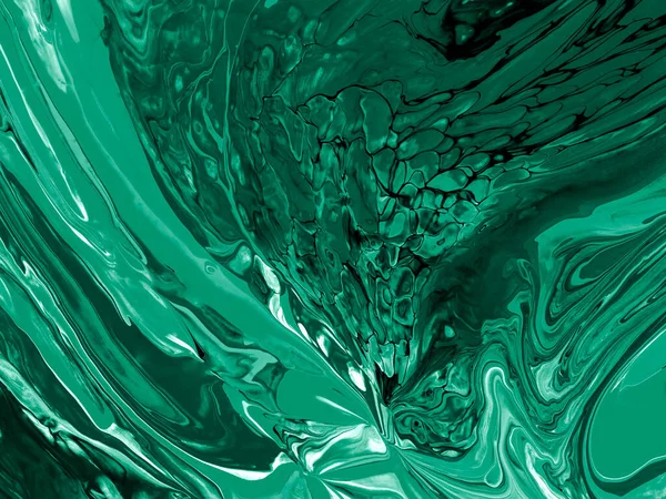 Soyut yeşil sanat, yaratıcı el boyası arka plan, akrilik sıvı, mermer doku. Modern sanat. Çağdaş sanat.