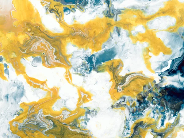 Abstrakt Konst Målning Blått Och Guld Färger Kreativ Handmålad Bakgrund — Stockfoto