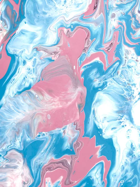 Abstract Blue Pink Wave Creative Hand Painted Background Marble Texture — 图库照片