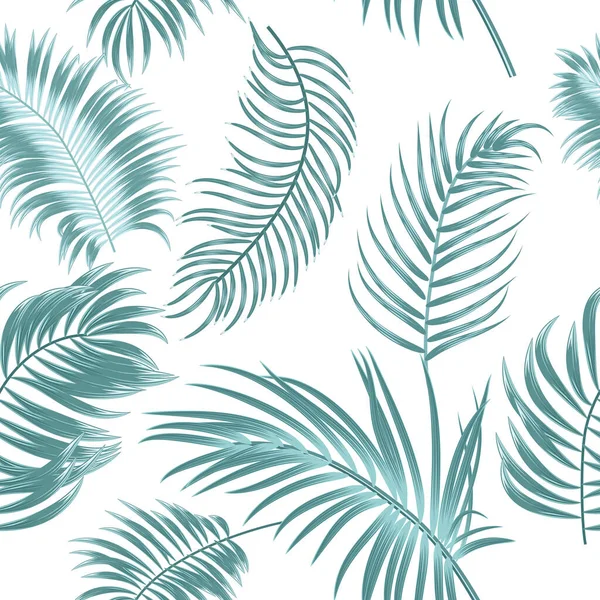 Vecteur Tropical Vert Motif Sans Couture Avec Des Feuilles Palmier — Image vectorielle