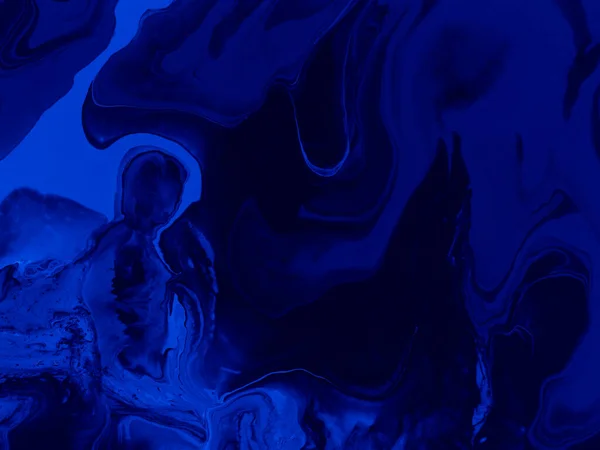 Neon Blauwe Kunst Creatieve Abstracte Hand Geschilderde Achtergrond Marmeren Textuur — Stockfoto