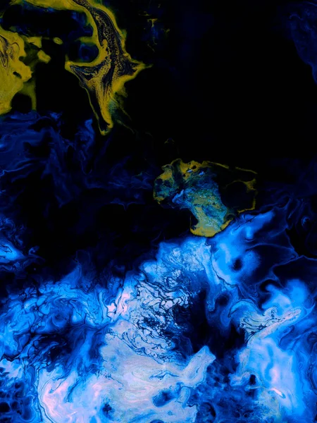Néon Bleu Art Abstrait Abstrait Peint Main Fond Texture Marbre — Photo
