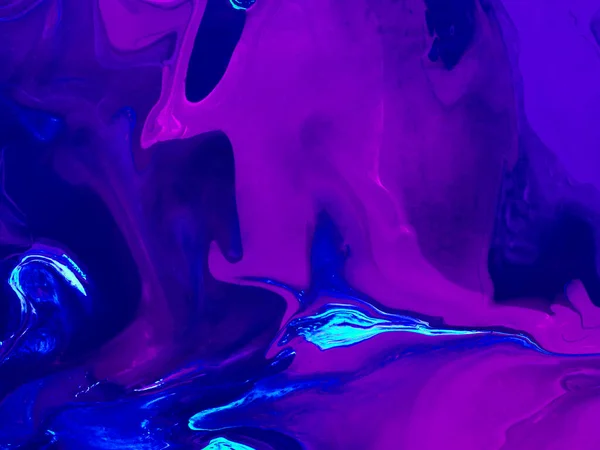 Neon Mavisi Mor Renkli Soyut Resmi Mermer Dokular Fırça Darbeleri — Stok fotoğraf