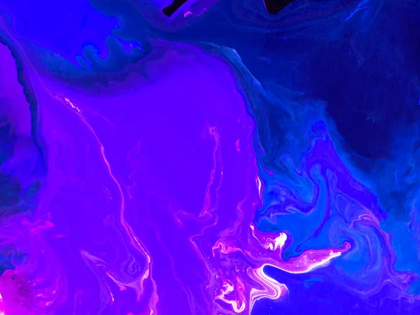 Neon Blå Och Rosa Kreativ Abstrakt Handmålad Bakgrund Marmor Konsistens — Stockfoto