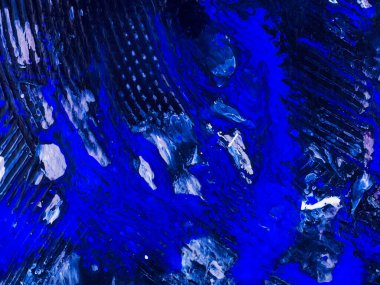 Neon mavisi sanat eseri soyut el yapımı arka plan, mermer dokular, soyut okyanus, tuvalde akrilik boya. Modern sanat. Çağdaş sanat.