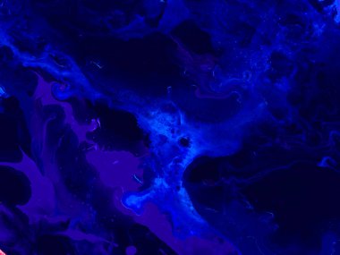 Neon mavisi sanat eseri soyut el yapımı arka plan, mermer dokular, soyut okyanus, tuvalde akrilik boya. Modern sanat. Çağdaş sanat.