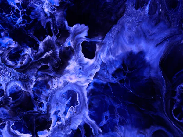 Neon Blue Art Kreative Abstrakte Handbemalte Hintergrund Marmor Textur Abstrakten — Stockfoto
