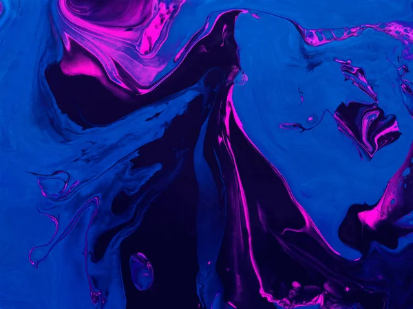 Neonově Modrá Fialová Fantastická Malba Umění Kreativní Abstraktní Ručně Malované — Stock fotografie