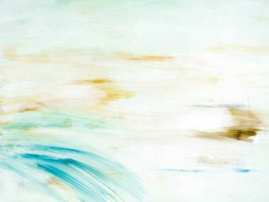 Abstract sea landscape. Original painting. Hand drawn, impressionism style, blue color texture with copy space, brushstrokes of paint,  art background.  Modern art. Contemporary art.