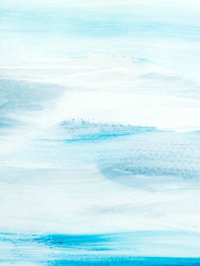 Abstract sea landscape. Original painting. Hand drawn, impressionism style, blue color texture with copy space, brushstrokes of paint,  art background.  Modern art. Contemporary art.