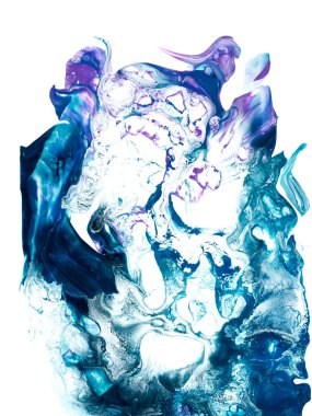 Abstract blue and purple creative hand painted background, brush texture, acrylic painting. Modern art. Contemporary art.